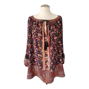 Anthropology Olive Hill Floral Boho Tunic Top